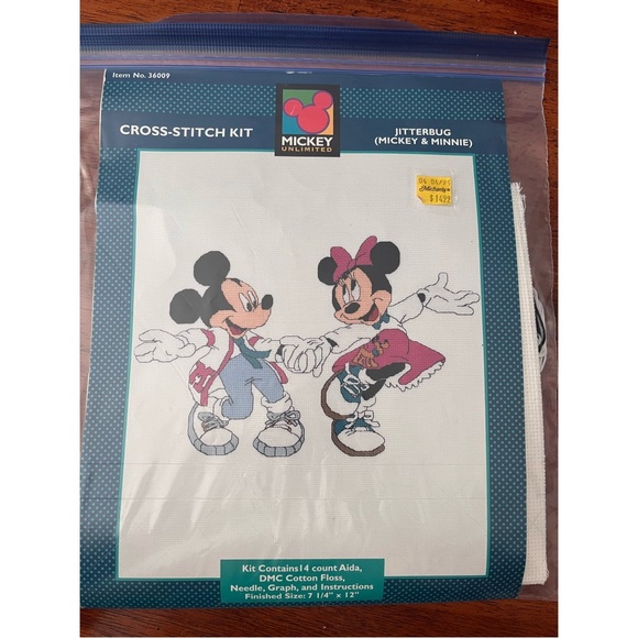 Disney Other - Vintage: Mickey Unlimited • “Jitterbug” (Minnie & Mickey) Cross Stitch Kit
